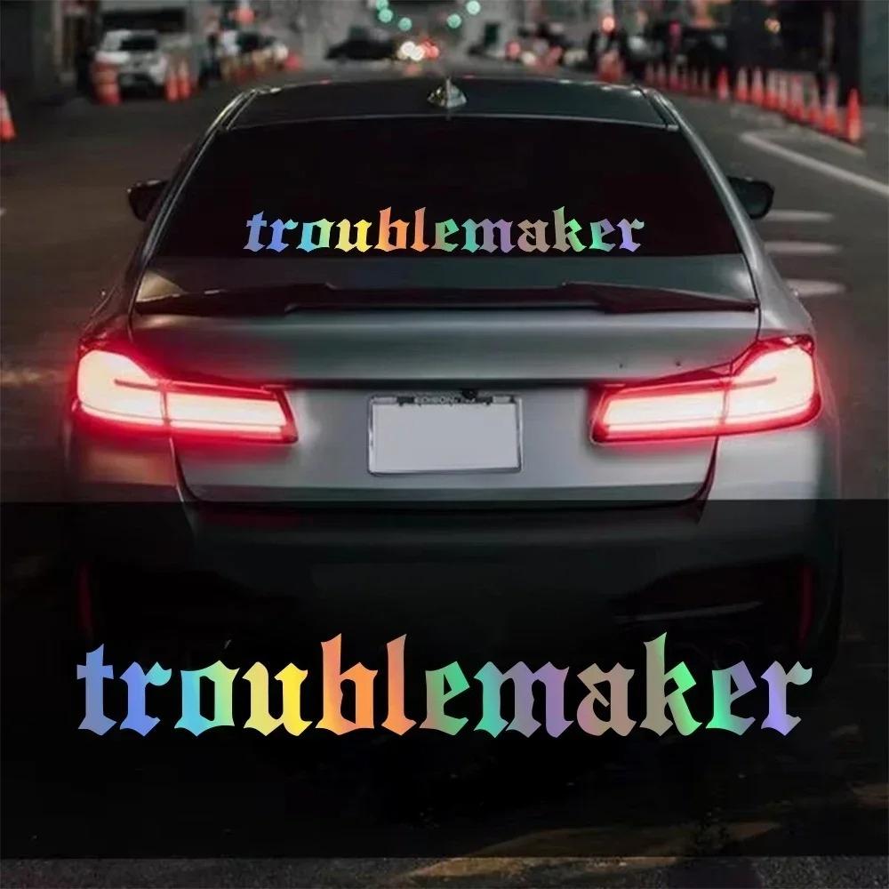 Troublemaker Letter Car Front Windshield Sticker Waterproof Auto Rear Window Vinyl Decal Creative Racing Body Decoration Decal