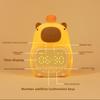 Cartoon Capybara Alarm Clock Silicone Bedside LED Clock Creative Capybara Night Light  Bedroom