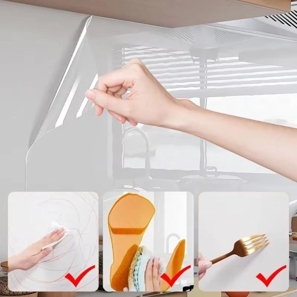 Protector de Pared Transparente Antifouling Película de Pared Extraíble Pegatina de Pared a Prueba de Aceite para Cocina Cocina