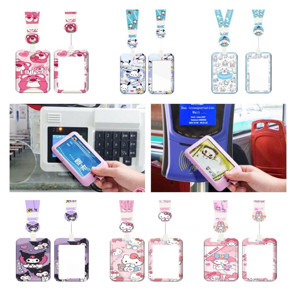 Cute Cartoon Id Card Holder With Retractable Lanyard For Work, School, And Travel