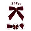 Velvet Bows for Christmas Tree 24 Pieces Ornaments Rustic Velvet Bows for Christmas Tree for Garlands Gift Wrapping Weddings