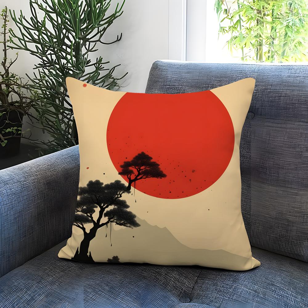 

Hot C-CChinese Ink Painting Cushion Cover Comfortable Reversible Pillow Cover Ideal for Car Sofa Bedroom & Beyond 30cmx30cm