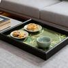 Large Capacity Bamboo Leaf Serving Tray Chinese Style Rectangular Storage Tray  Living Room