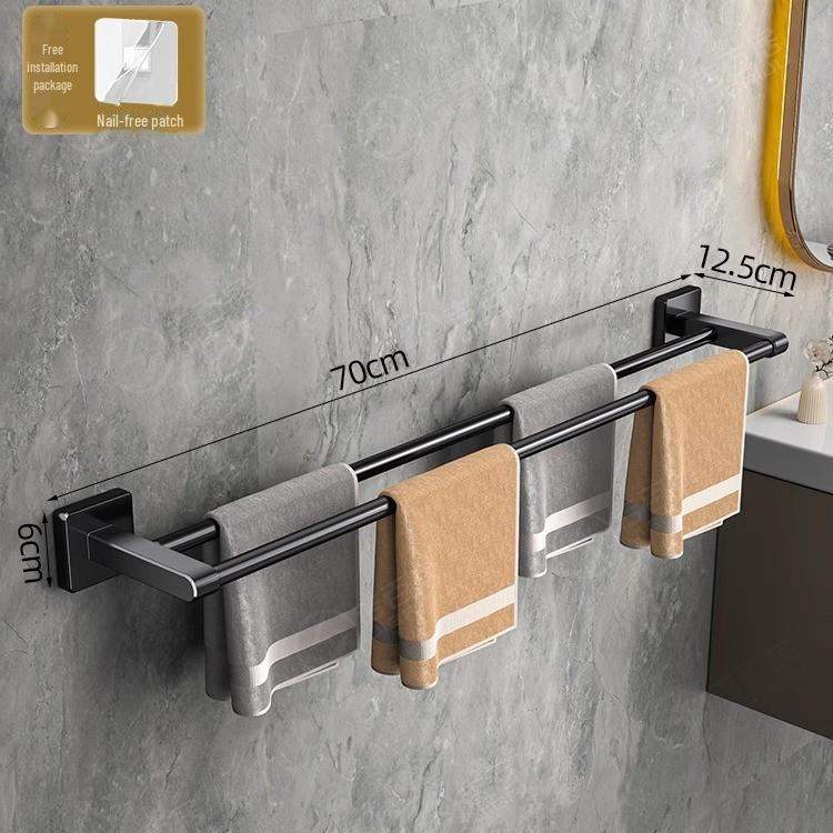 Pistolengrau Raumaluminium Stanzfreier Einzelstangen-Handtuchhalter mit Doppelgeländer für Badezimmer