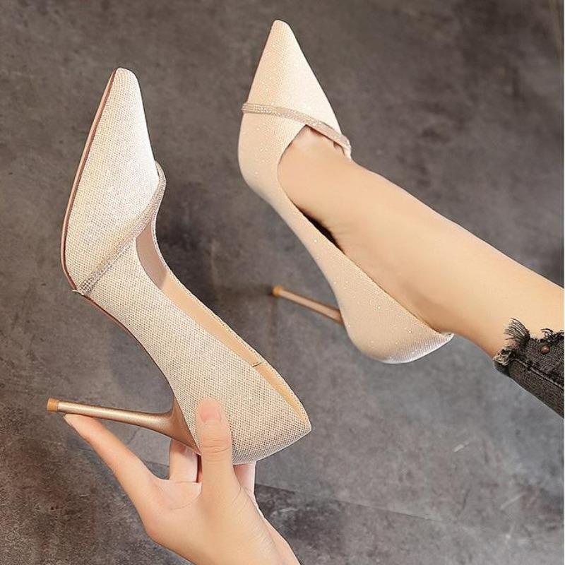 Fashion Women's Shoes Heel Trend New Spring Summer Pointy Wedding High-heeled Shoe Flashion Sexy Chic and Elegant Stiletto Pumps