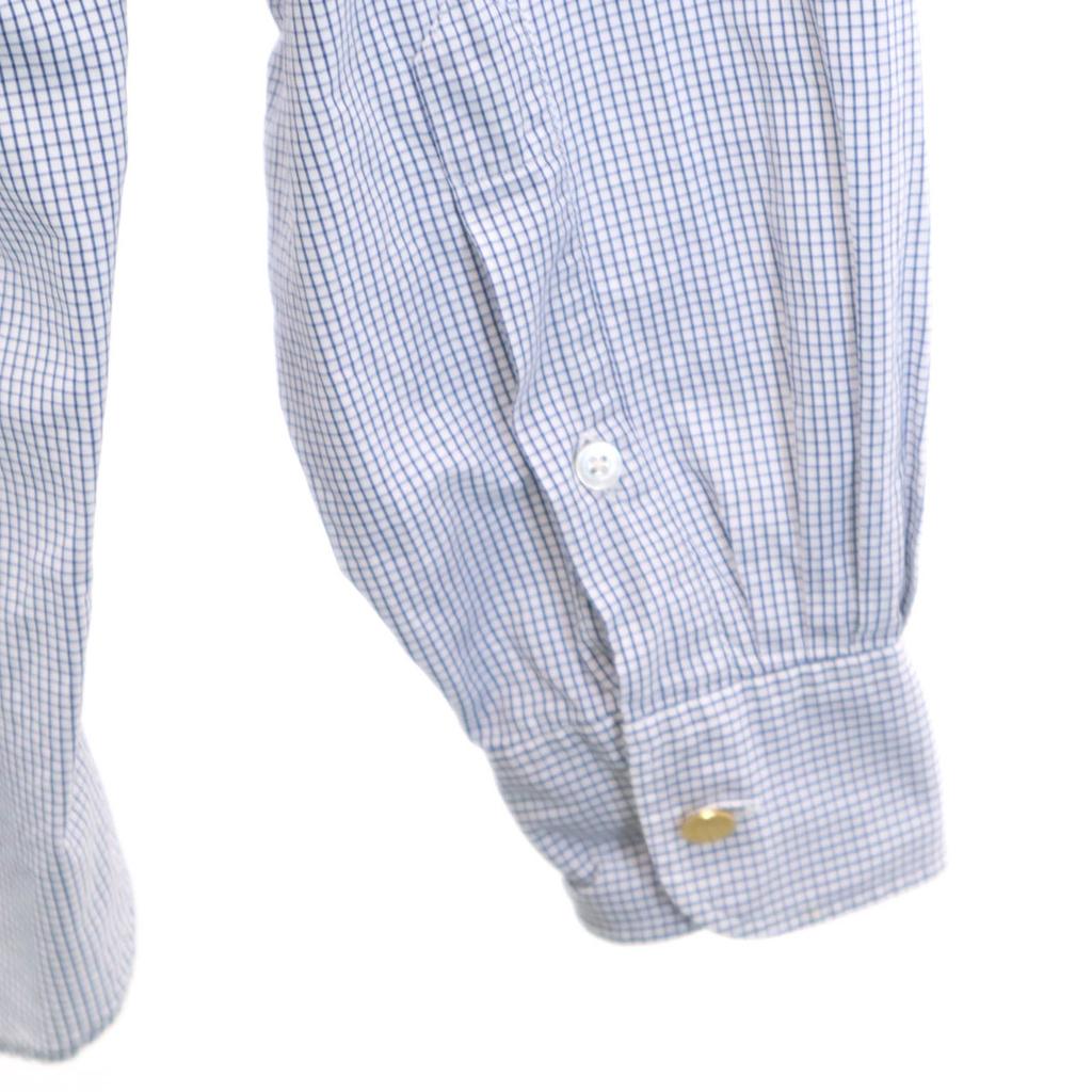 HERMES Made in France Check Pattern Long sleeve Button down shirt 42 Men's Used