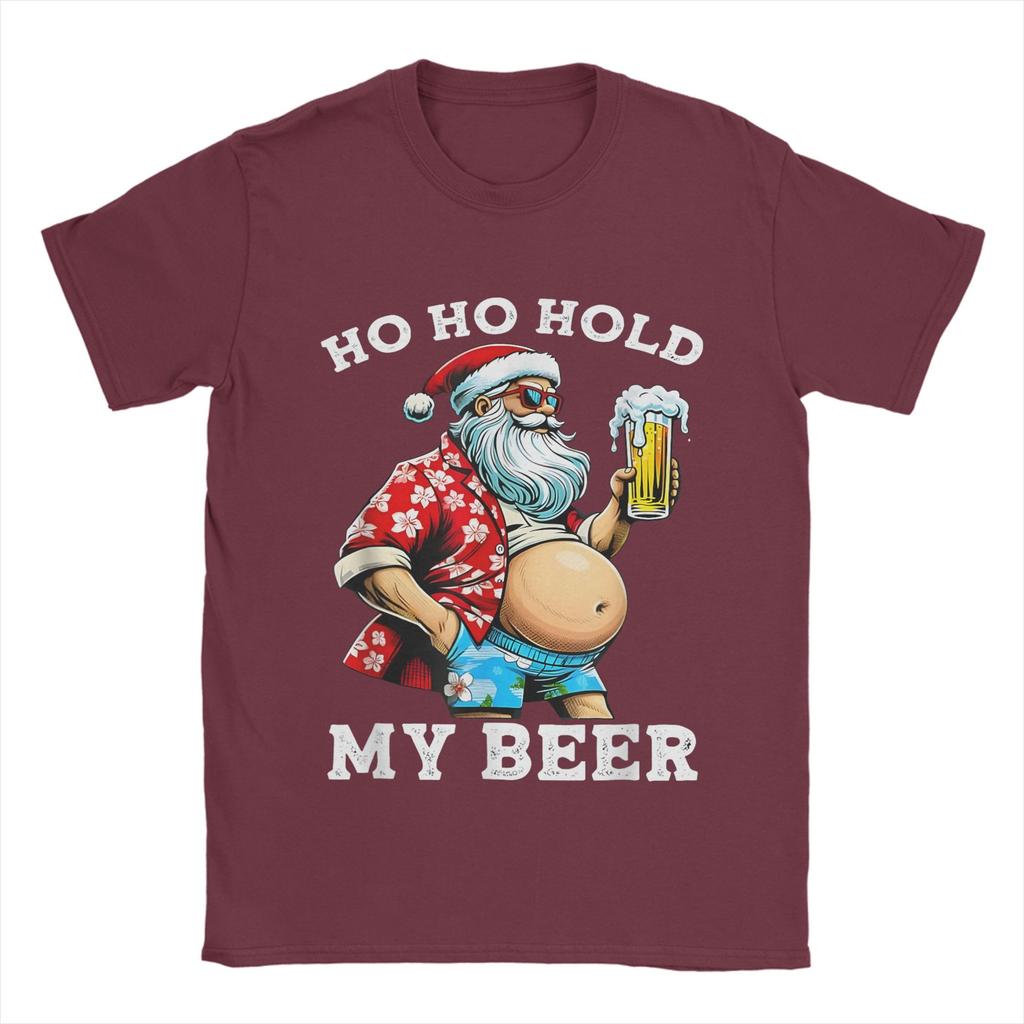 Christmas and Beer T Shirts for Men 100% Cotton Novelty T-Shirt Round Collar  Tee Shirt Short Sleeve Clothing Graphic