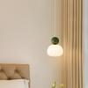 Cream Style Pumpkin Pendant Light: Modern Minimalist Bedside Lamp for Master Bedroom, Bar Counter, or Foyer with Single Head Cord Suspension.