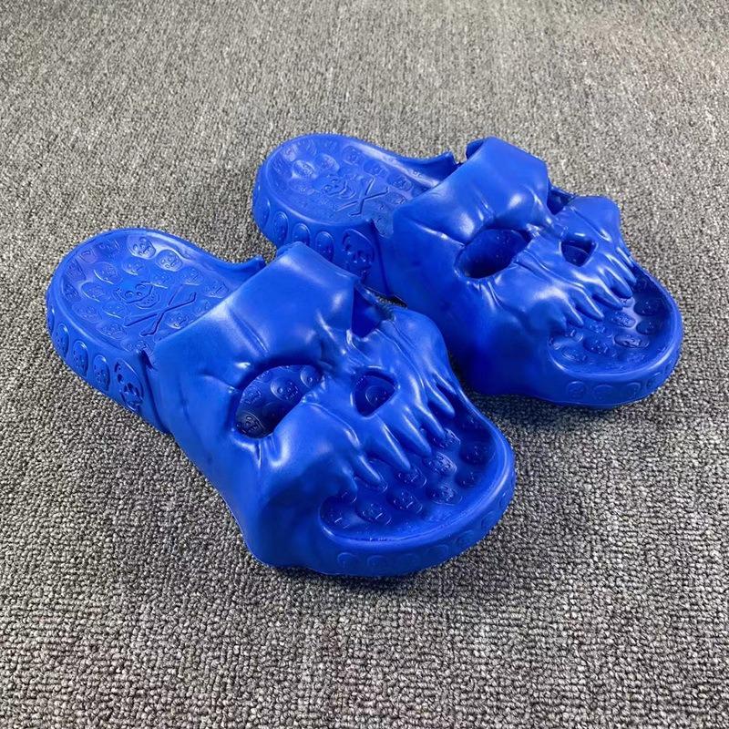 

Gothic Skull Design Slide Sandals for Men Novelty Non-Slip EVA Slippers for Halloween Streetwear 47 синій