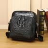Crocodile-patterned Men's Small Shoulder Bag, Fashionable Leather Small Shoulder Bag, Business Leather Men's Bag, Trendy Backpack