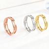 Simple Temperament Lines Hollow Titanium Steel Ring Women's High-end Trendy Jewelry