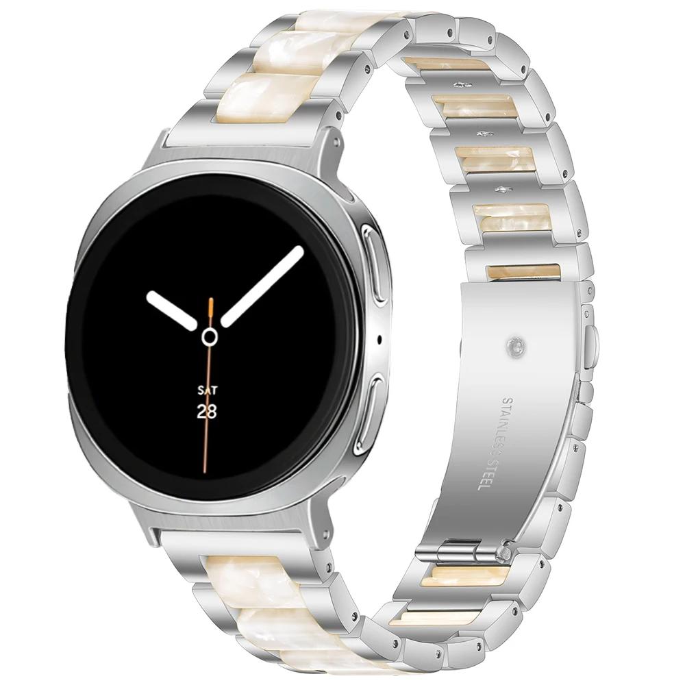 Damen Harzarmband für Samsung Galaxy Watch 8 Classic 46mm 8 44mm 40mm Edelstahlarmband für GALAXY Ultra 47mm 2025 Armband