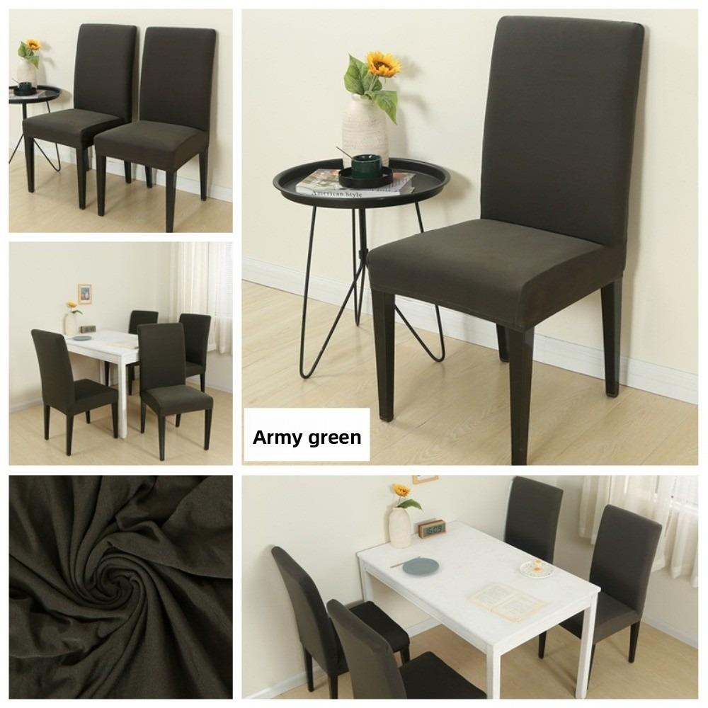 Elastic Cushion Cover Pure Color Chair Slipcover High Quality Dining Chair Cover