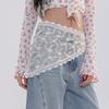Women S White Lace Tie Triangle Scarf For Jeans Decoration