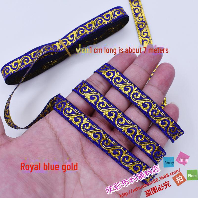 Ethnic Style Gold Lace Ribbon Embroidery Accessories No. 100