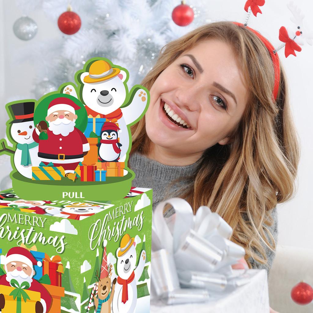 Snowman Christmas Penguin Pattern Paper Table Decor Gift Box For Celebrations