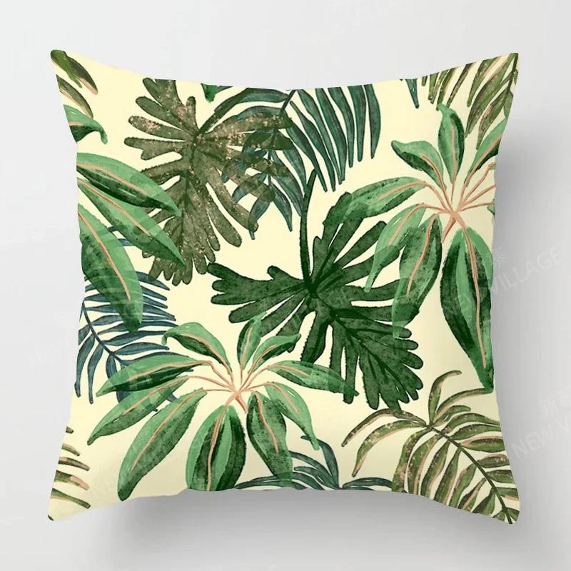 Nordic fall home decor autumn throw pillow case sofa Cushion cover modern _ _ leaf plant greenztt--,(8)