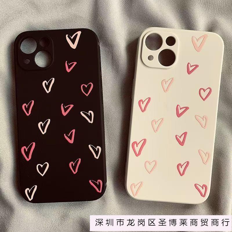 The new full-screen love is suitable for iphone14/15promax transparent mobile phone case 13pro Apple 16 anti-drop 12.