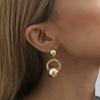 Elegant Gold Plated Geometric Earrings Trendy Circle Design For Fashionable Women