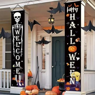 Halloweenská párty Propagace Nové dekorace Nástěnné Vlastní dveřní bannery Dvojverší Zahrada Obchody Halloweenské dekorace