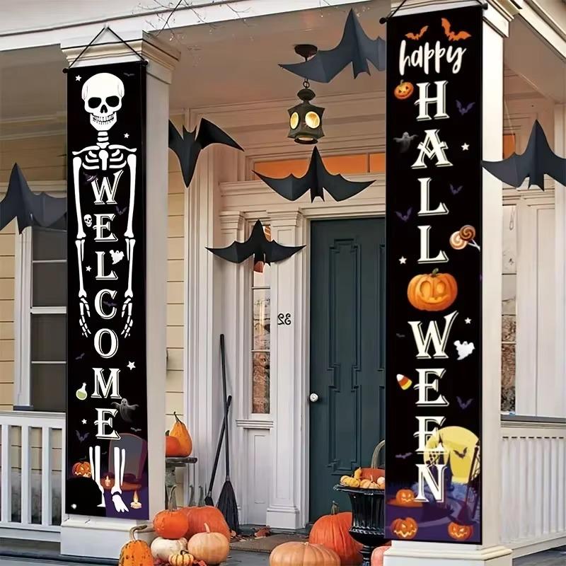 Halloween Party Promotion New Decorations Wall Mounted Custom Doors Banners Couplets Courtyard Stores Halloween Decorations