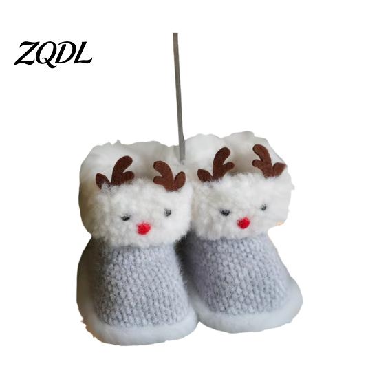 Holiday Stocking Gift Tag Soft Plush Christmas Boot Ornament, Decorative Knitted Tree Hanging Ornament Pendant for Xmas Tree, Party Decor Kids Sock