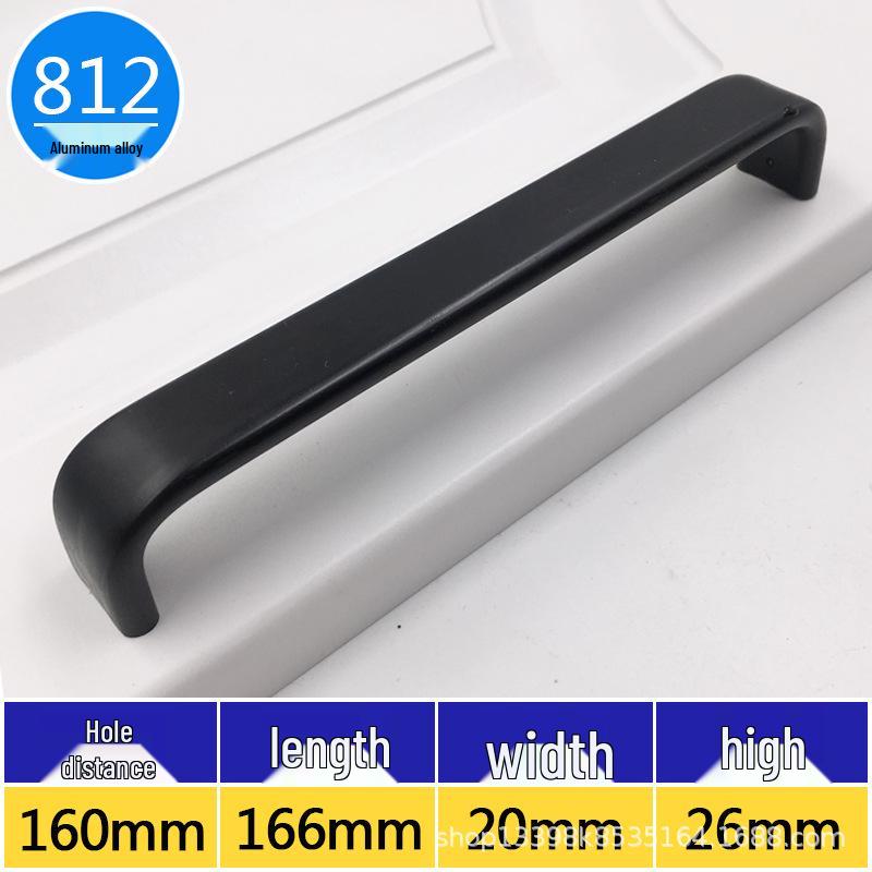 Black Space Aluminum Alloy Solid Wardrobe and Drawer Handle