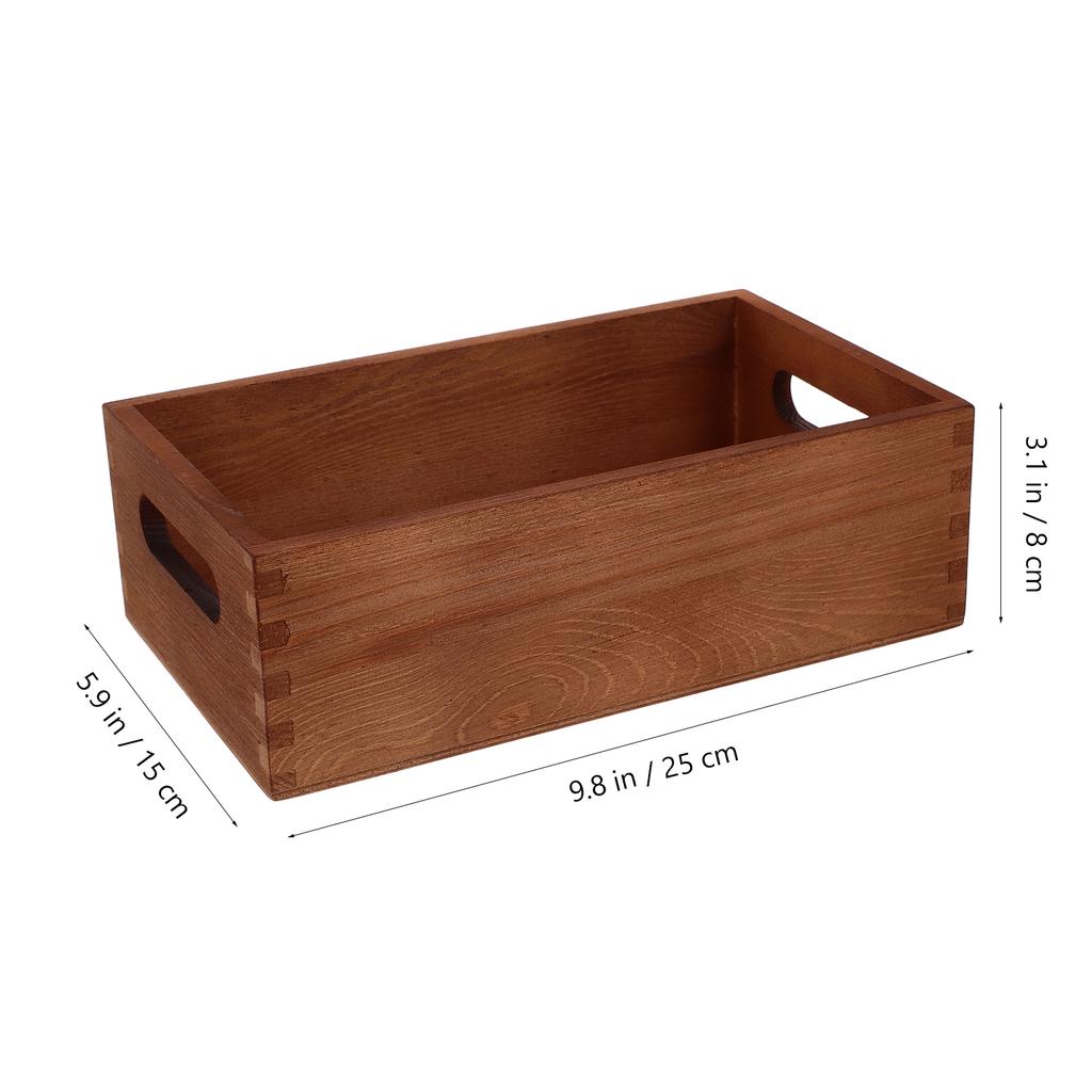 1Pc Wood Storage Crates Handle Small Dyed Box ganization Bins Room Container Natural Crate Boxes Office ganizer Solutions