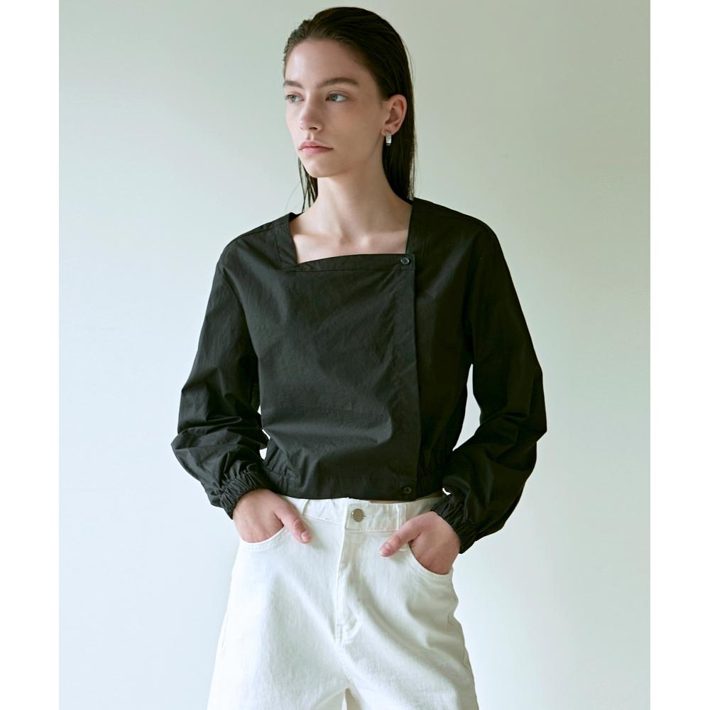 

NICK&NICOLE блуза с квадратным вырезом и окантовкой_черный