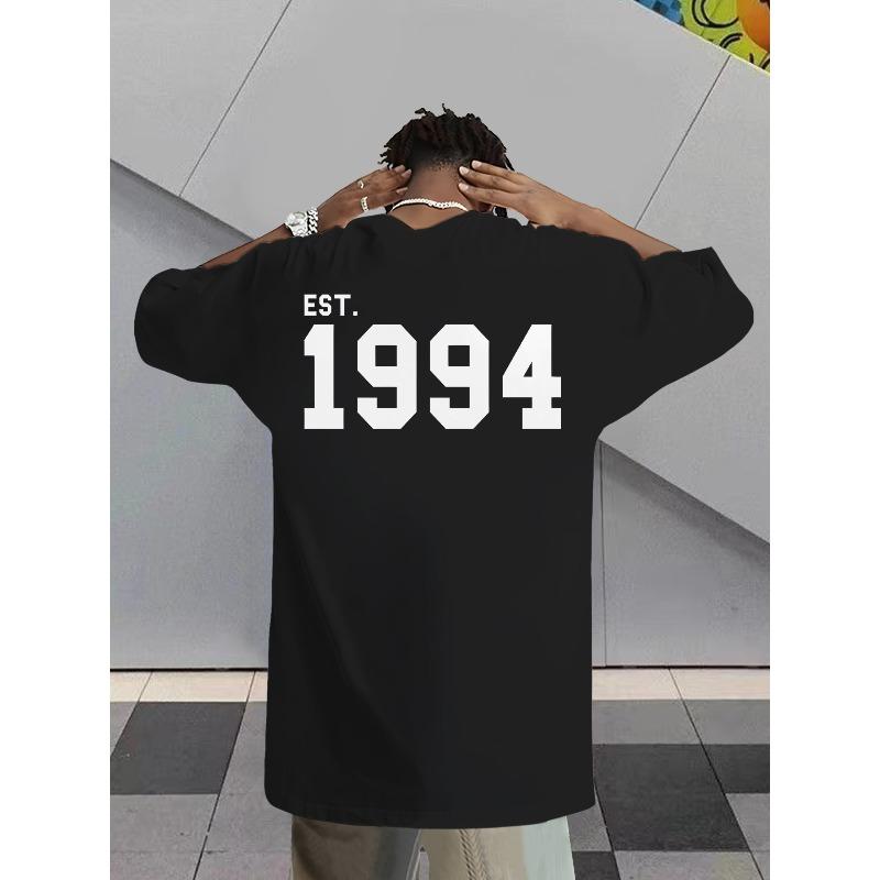 

Printed Men s T-Shirt with Front and Print, Summer Men s Crew Neck Casual Short Sleeve T-Shirt, Fashionable Versatile Trendy Printed Short Sleeve 4XL