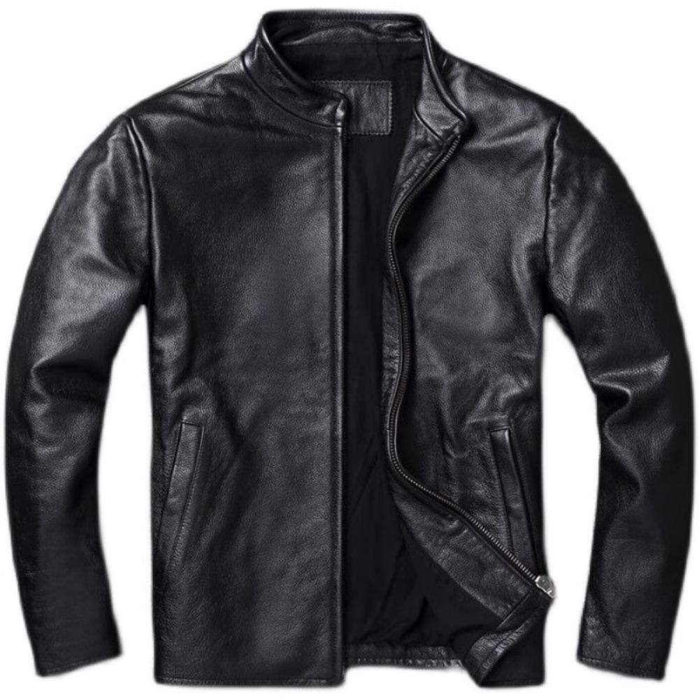 Chinese Size Men Leather Jacket Genuine Cowhide Spring