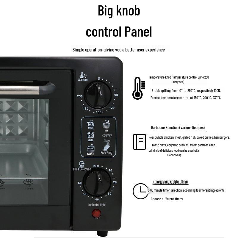 Large Capacity Multifunctional Electric Oven for Baking, Grilling, and Roasting