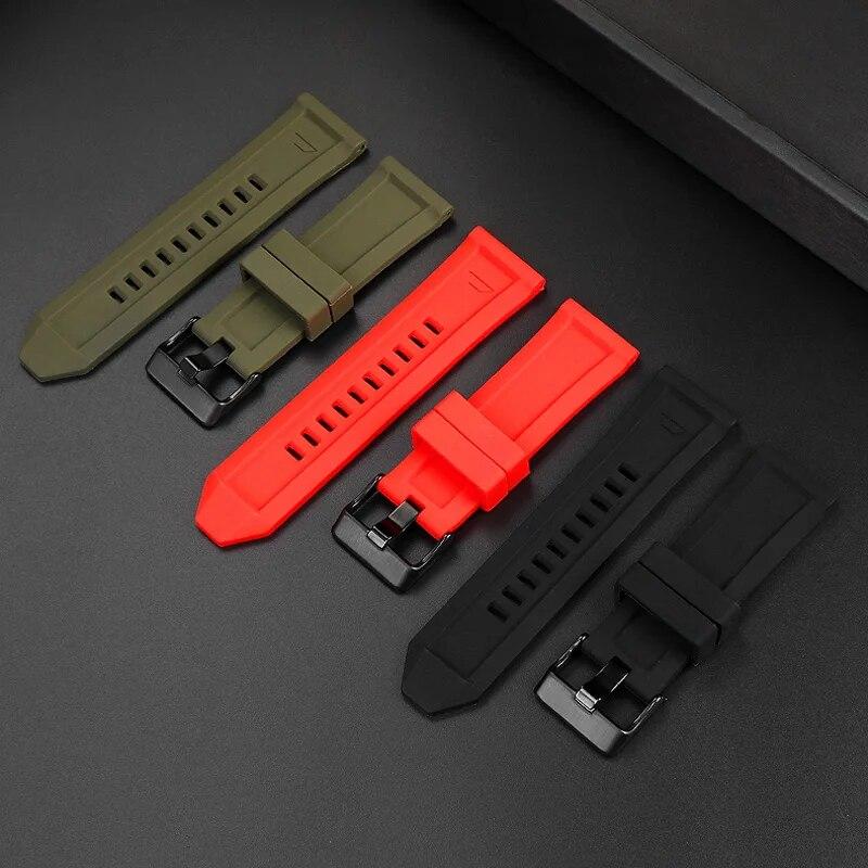 Silikon Kauçuk Bilezik Saat Kayışı 24mm 26mm 28mm dizel DZ4496 DZ4427 DZ4487 DZ4323 DZ4318 DZ4305 Erkek Saat Kayışı
