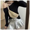 Women'S Stylish Woven Chest Bag - Light Brown, Breathable Crossbody Sling Phone Pouch with Zipper Closure, Versatile Waist Pack for Beach, Sports