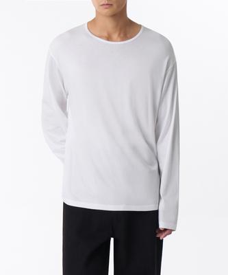 Relaxed Cr Scoop Neck Long Sleeve T-Shirt [White]
