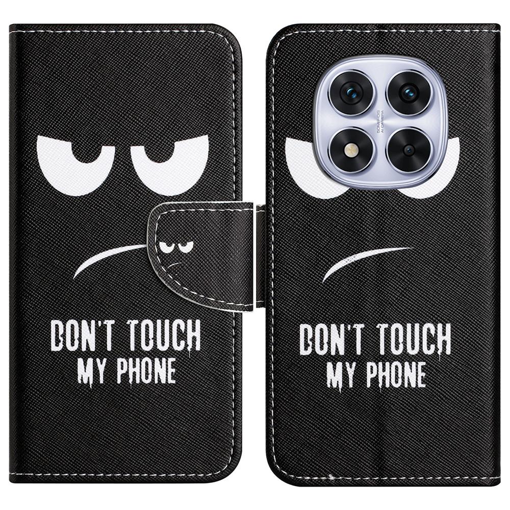 

For Xiaomi Redmi Note 14 Pro+ 5G/Note 14 Pro 5G/Poco X7 5G Leather Case Pattern Printing Cross Texture Phone Cover D