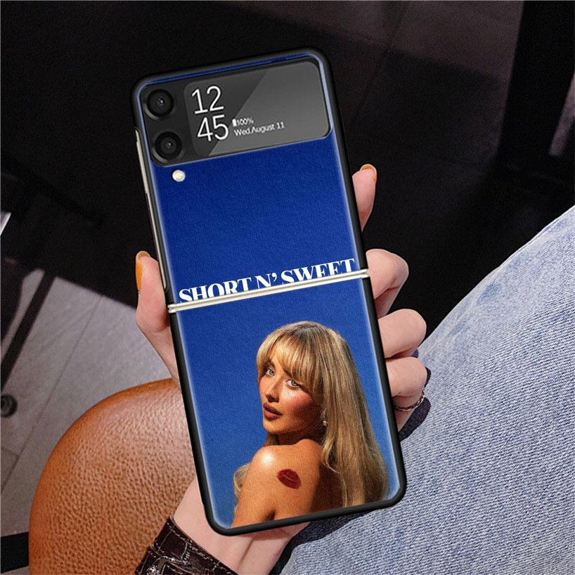 CR66 S-Sabrina C-Carpenter Phone Case For Samsung Z Flip 7 6 5 4 3 Galaxy ZFlip7 ZFlip6 ZFlip5 ZFlip4 ZFlip3 5G Print Cover