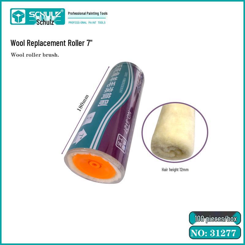 Schulz Wool 7-9" No-Shed Short Pile Interior Paint Roller Brush