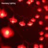 Red Lantern String Lights with Chinese Knots - Outdoor New Year and Lantern Festival Decoration, Flashing Starry Sky LED