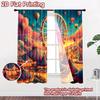2D flat printing 2pcs Party Curtain Carnival Festival Ferris Wheel Hot Air Balloons Digital Printed Polyester Drapes Festive