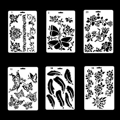 Reusable Face Paint Templates Hollowed Decorative DIY Body Art Paint Stencils Hand Painting Easily Use Tattoos Makeup Tools