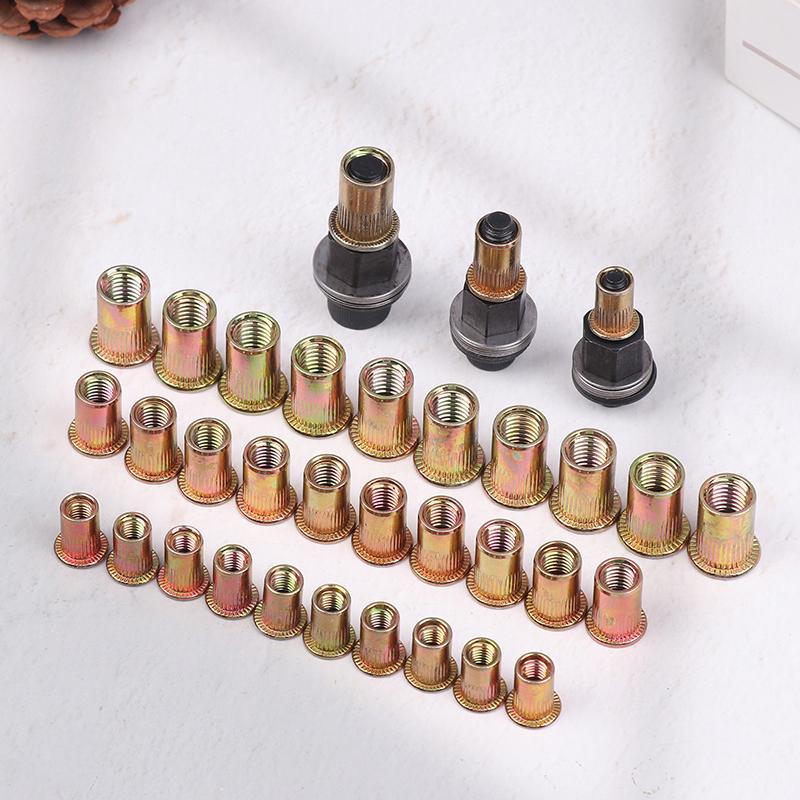 10Pcs Hand Rivet Nut Tool Set Manual Riveter Kit With M3-12 Nut Heads For Diy Repair Installation, Easy Use Accessory