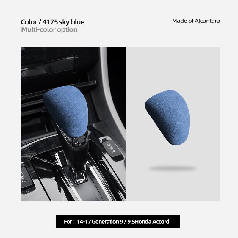For Honda Accord 9/9.5 Alcantara Suede Gear Shifter Gear Protector Head Cover Car Gear Head Shift Knob Handle Cover Trim Sticker