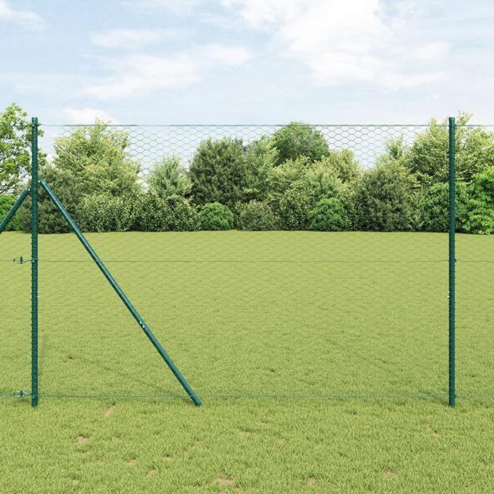 VidaXL Clôture Hexagonale Verte 1.5x50 m Acier 42005436