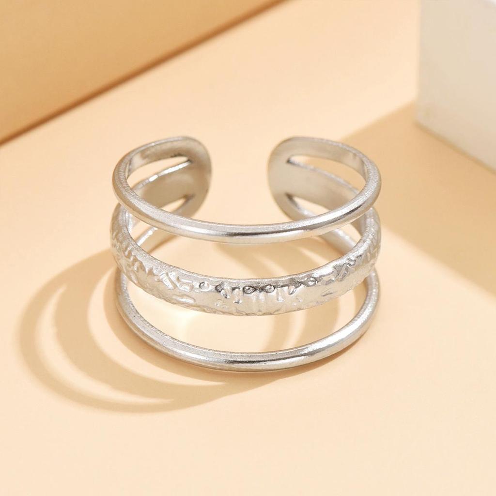 European-American Stackable Adjustable Stainless Steel Minimalist Open Ring