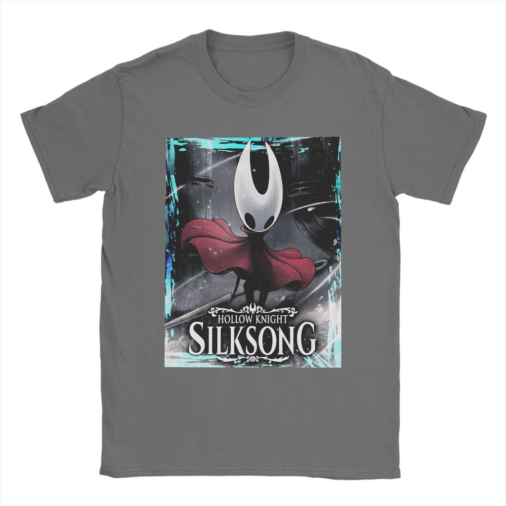 Men's T-Shirts Hollow Knight Silksong Vintage Cotton Tees Short Sleeve  T Shirts Crewneck Clothes Graphic