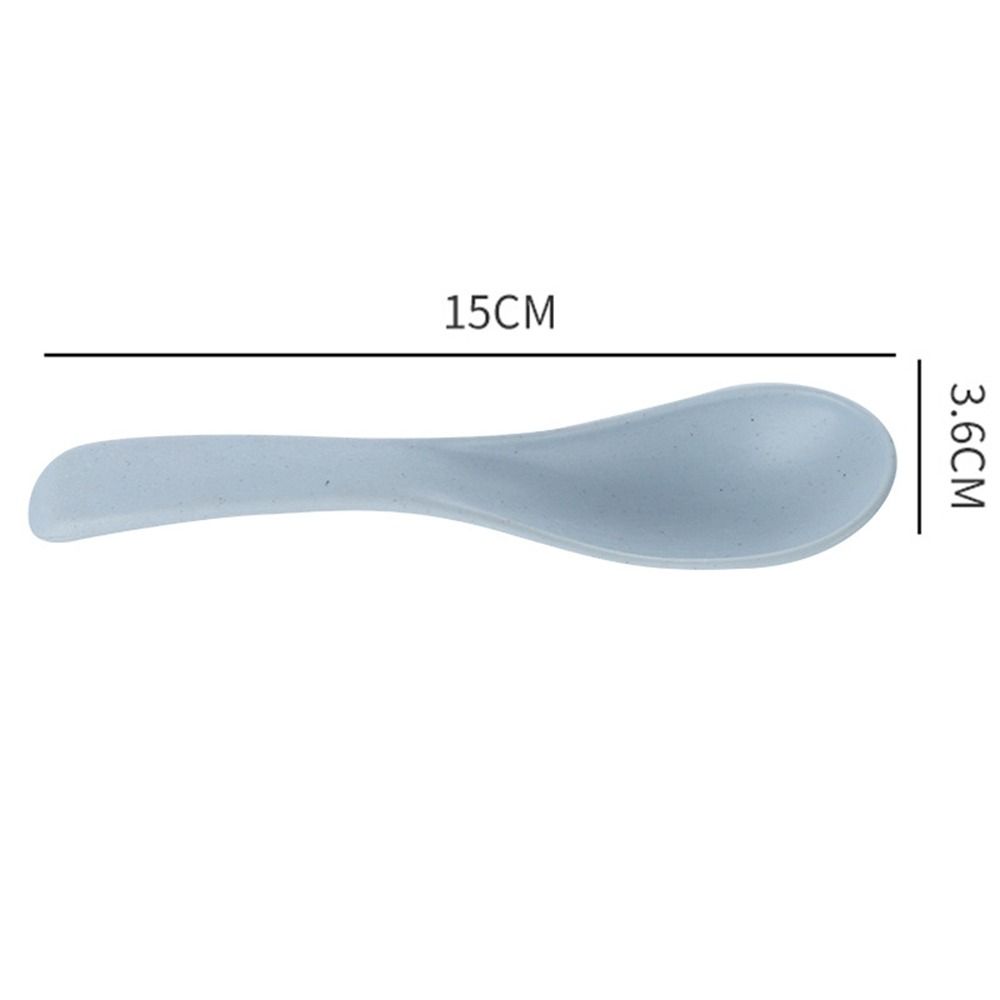 Eco Friendly Kids Kitchen Tableware Soup Spoon Long Handle Wheat Straw