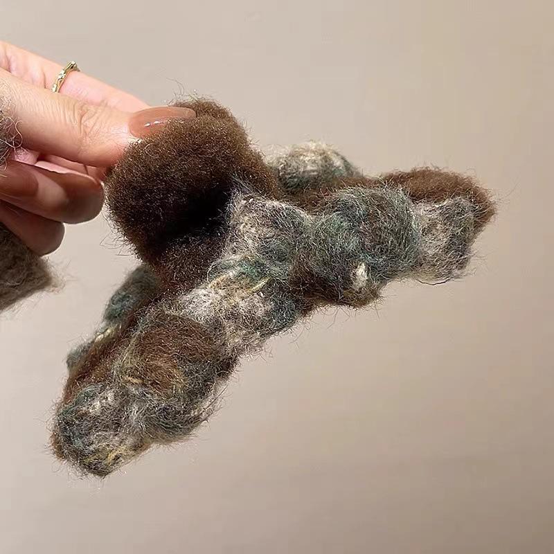 Women s Plush Bow Claw Clip - Retro Large Size High-Volume Hair Clip for Flyaway Hair