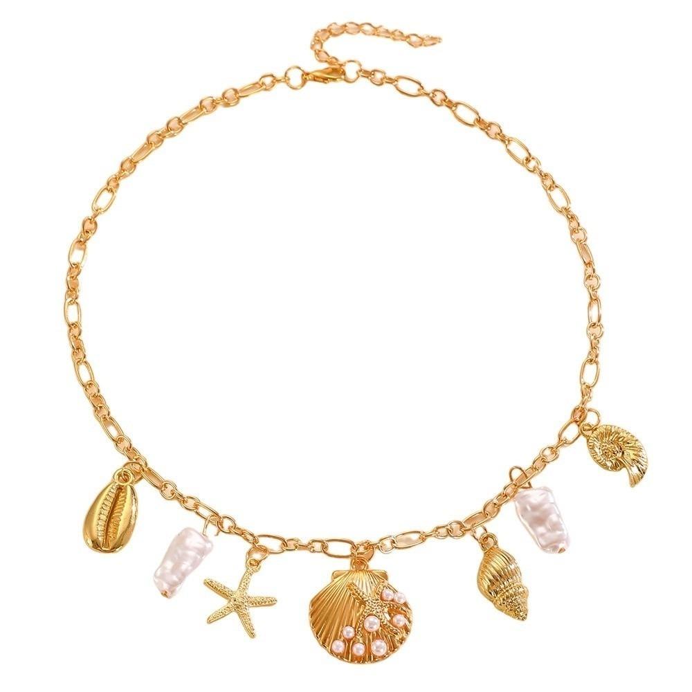 

Multilayer Chain Bohemian Necklaces Colorful Pendant Tassels Choker Casual Wear Style A