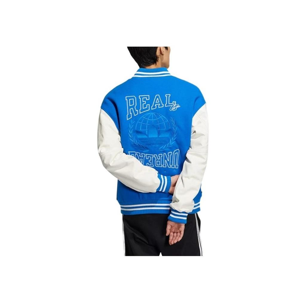 Adidas Originals Trefoil Letter Logo Print Casual Sports Jacket Men Jackets Blue IA3900